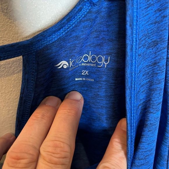 Ideology Womens Plus Size Cobalt Blue Tank Top Size 2X - Picture 4 of 6